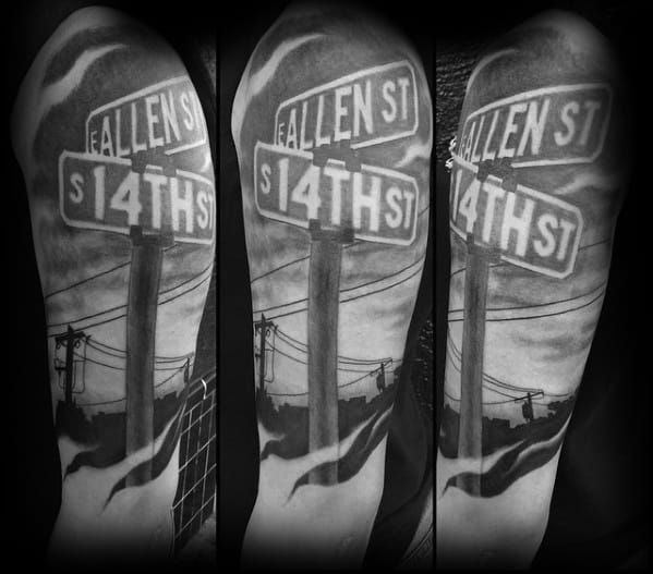 17 Best Street Sign Tattoo Ideas For Men January 2023 17 Best Street Sign Tattoo Ideas For Men January 2023