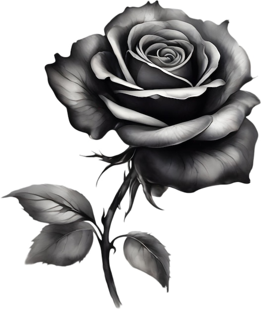 A Black And White Rose Tattoo On The Thigh A Black And White Rose Tattoo On The Thigh