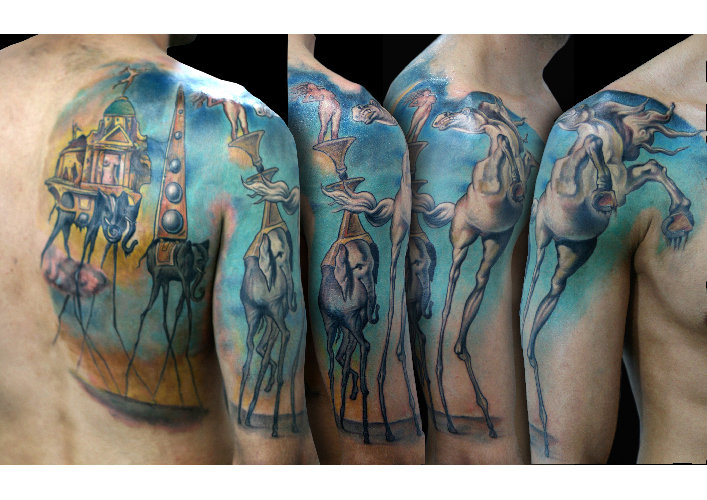 Arm Fantasy Back Elephant Horse Tattoo By Darwin Enriquez Arm Fantasy Back Elephant Horse Tattoo By Darwin Enriquez