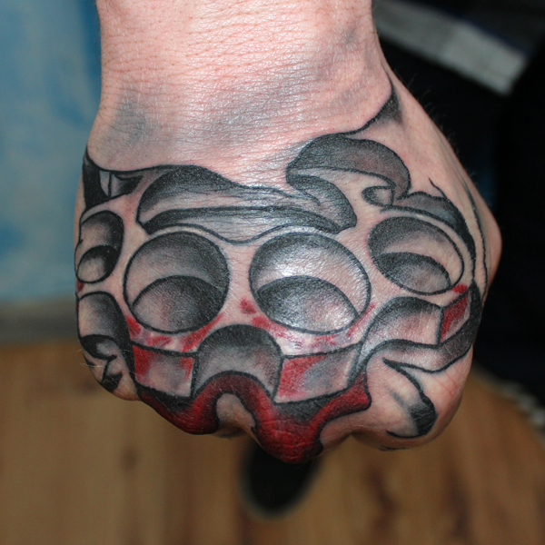 Brass Knuckles Tattoo On Hand Brass Knuckles Tattoo On Hand