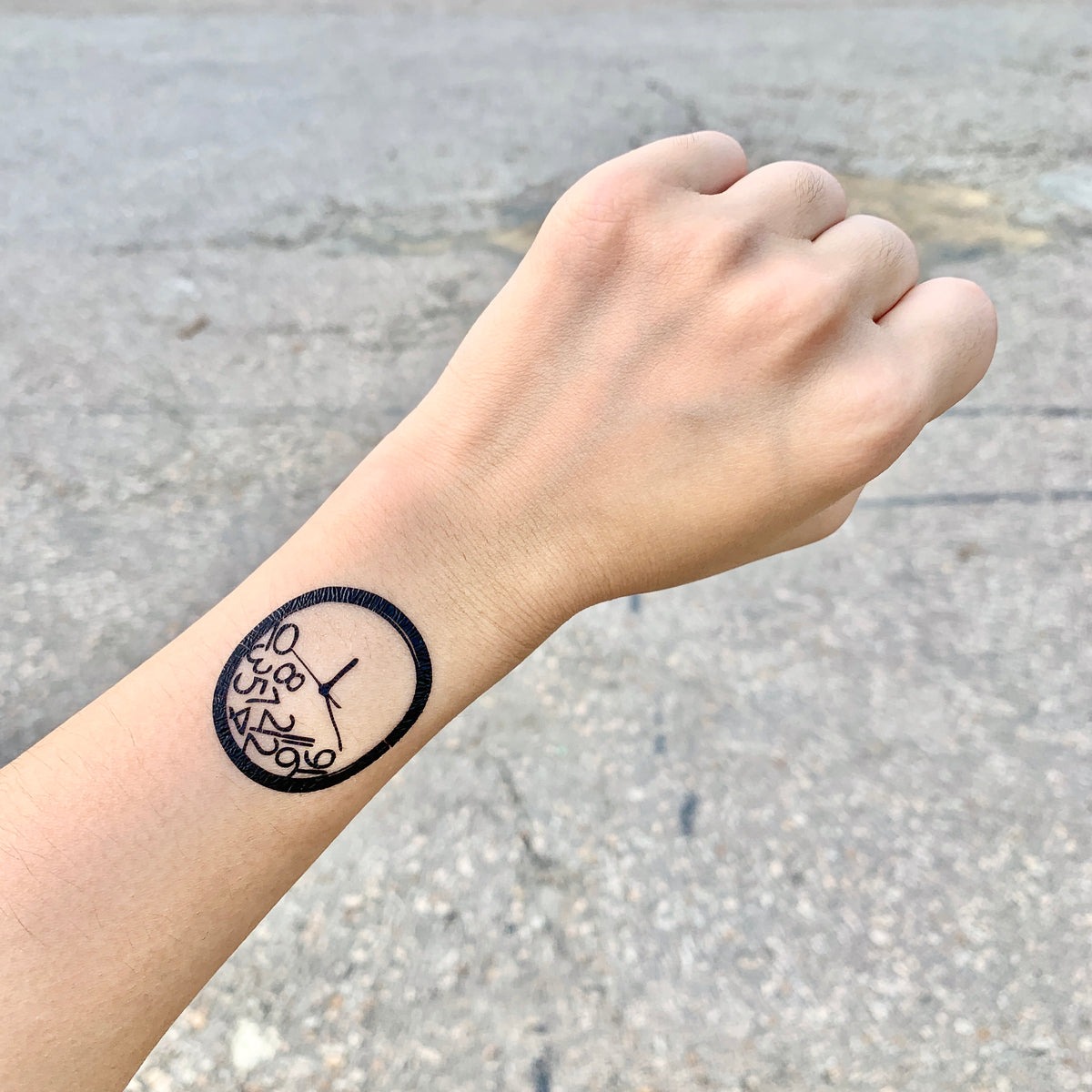 Broken Clock Face Design Temporary Tattoo Sticker Ohmytat Broken Clock Face Design Temporary Tattoo Sticker Ohmytat