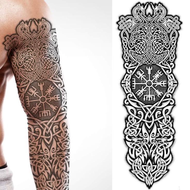 Buy Tatodays Temporary Tattoo Full Arm Stick On Body Art Viking Icelandic Medieval Celtic Buy Tatodays Temporary Tattoo Full Arm Stick On Body Art Viking Icelandic Medieval Celtic