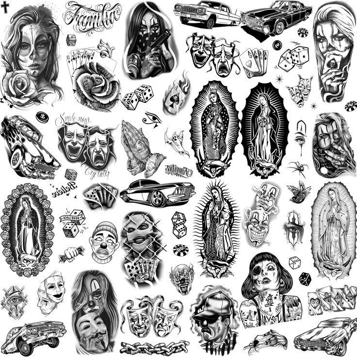 Chicano Temporary Tattoos For Men And Women 6 Sheets Of Chicana Chicano Temporary Tattoos For Men And Women 6 Sheets Of Chicana