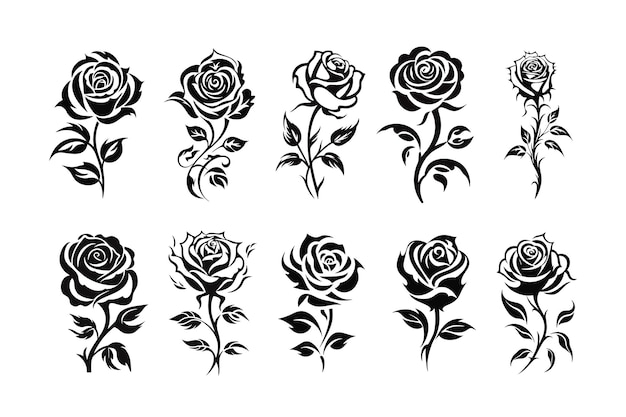 Collection Of Rose Tattoo Designs Premium Ai Generated Vector Collection Of Rose Tattoo Designs Premium Ai Generated Vector