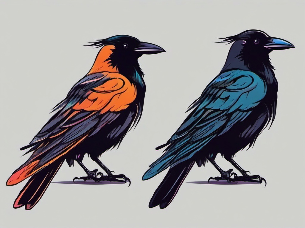 Cute Crow Tattoo Simple Vector Color Tattoo Cute Crow Tattoo Simple Vector Color Tattoo