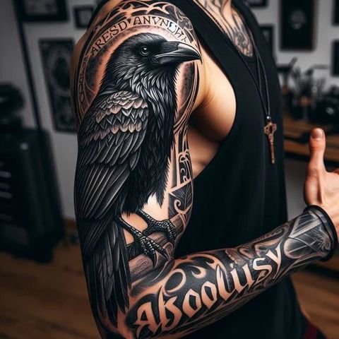 Elegant Raven Tattoos Elegant Raven Tattoos