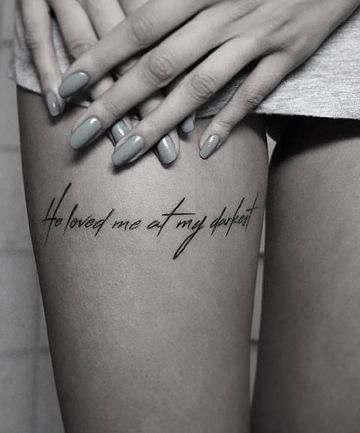 Female Thigh Tattoos Quotes Shortquotes Cc Female Thigh Tattoos Quotes Shortquotes Cc