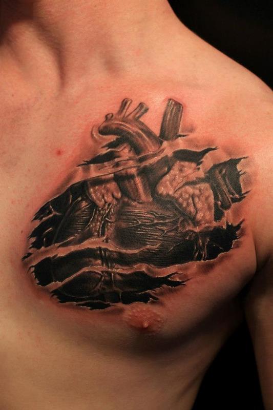 Heart Skin Rip By John Lally Tattoonow Heart Skin Rip By John Lally Tattoonow