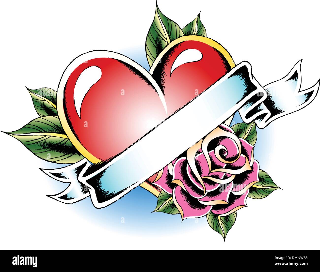 Heart With Rose Tattoo Stock Vector Image Art Alamy Heart With Rose Tattoo Stock Vector Image Art Alamy