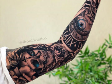 Horror Sleeve With Clowns Beasts Best Tattoo Ideas Designs Horror Sleeve With Clowns Beasts Best Tattoo Ideas Designs