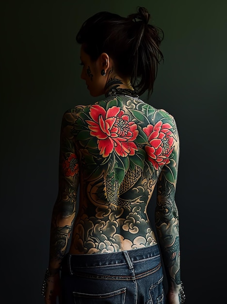 Hot Sexy Tattoo Girl In Fashion Style Photo Session Pose Fashion Magazine Cover Full Body Inked Premium Photo Hot Sexy Tattoo Girl In Fashion Style Photo Session Pose Fashion Magazine Cover Full Body Inked Premium Photo