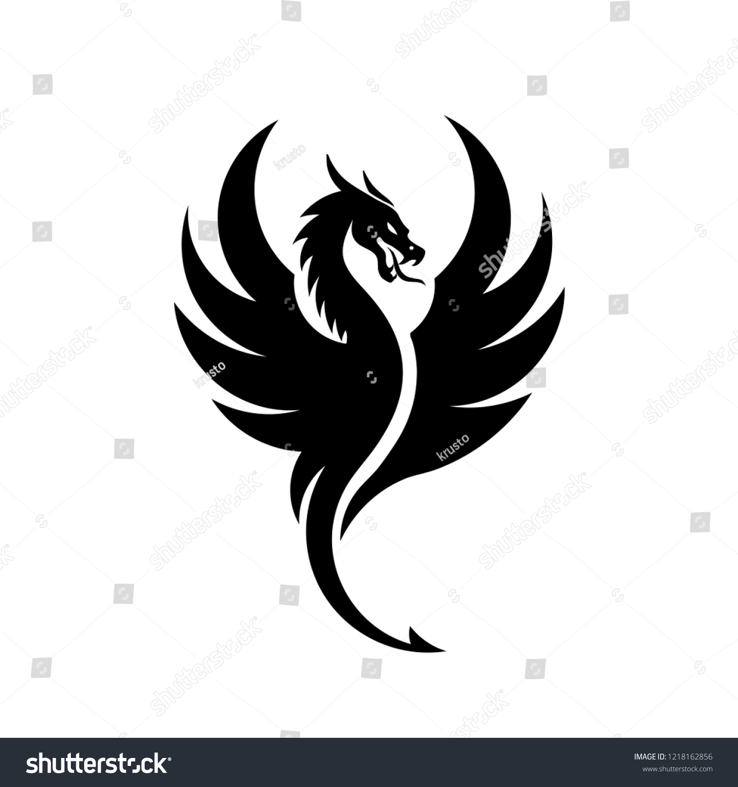 Illustration About Creative Simple Dragons Silhouettes Logo Stylized Vector Illustrations I Illustration About Creative Simple Dragons Silhouettes Logo Stylized Vector Illustrations I
