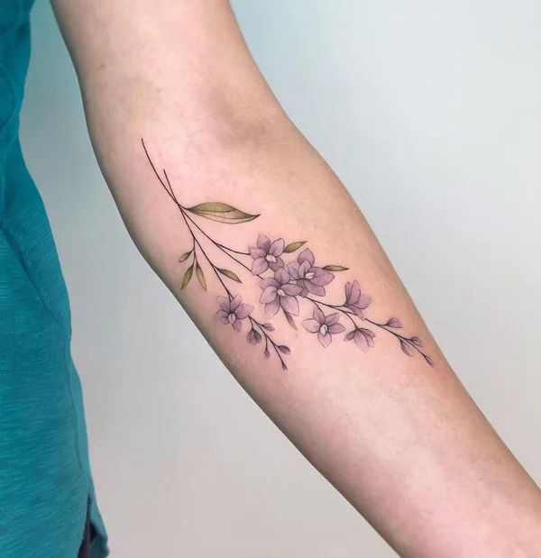 July Birth Flower Tattoos The Larkspur Tattoo Glee July Birth Flower Tattoos The Larkspur Tattoo Glee