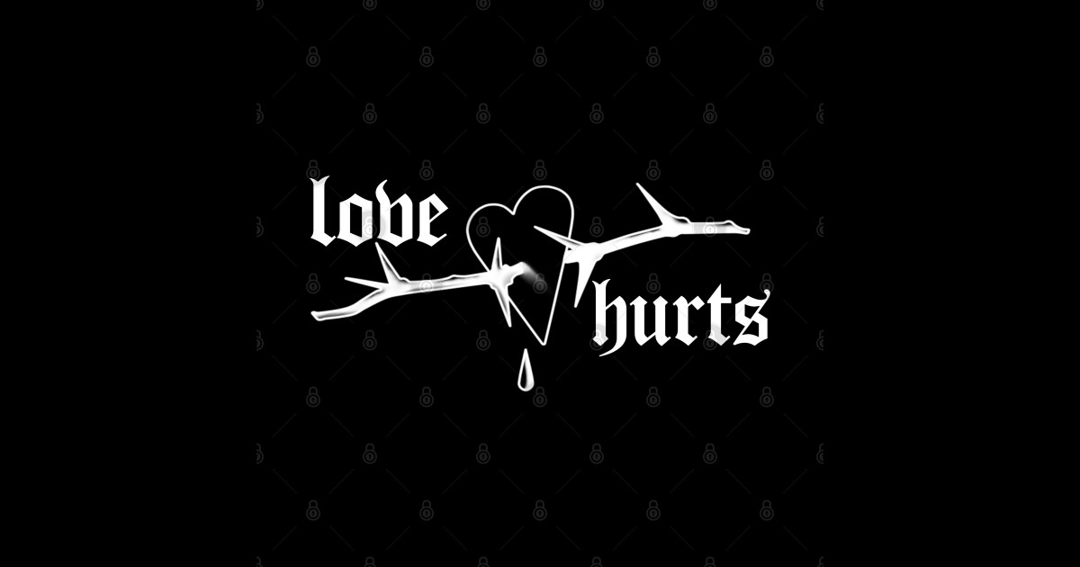 Love Hurts Blackwork Tattoo Design Traditional Tattoo Sticker Teepublic Love Hurts Blackwork Tattoo Design Traditional Tattoo Sticker Teepublic