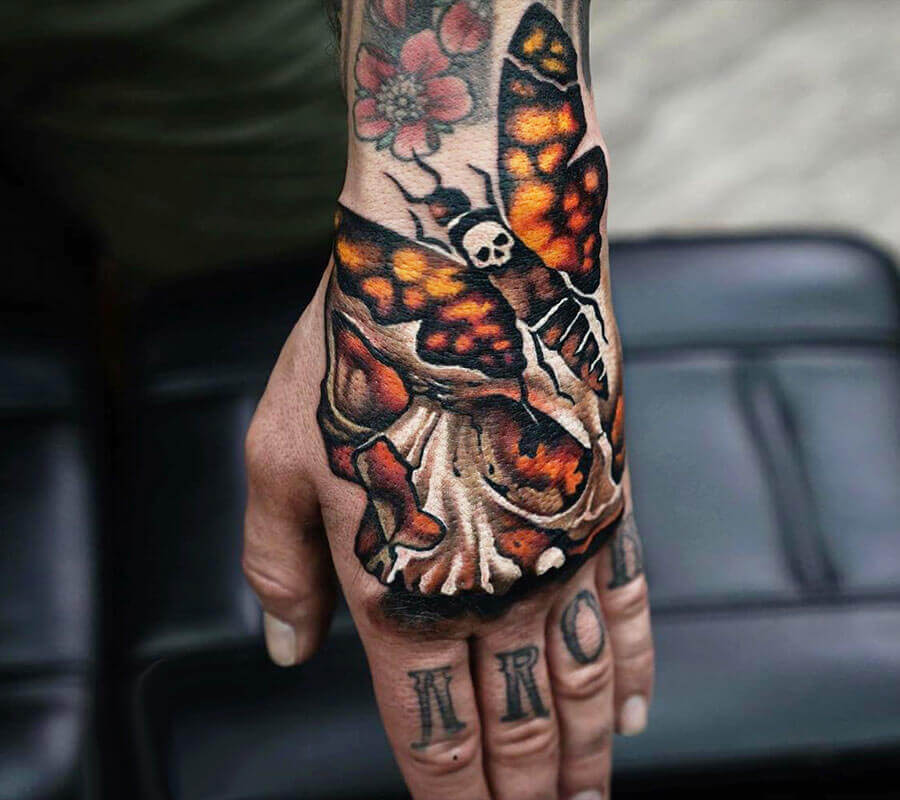 Moth With Skull Tattoo Moth With Skull Tattoo
