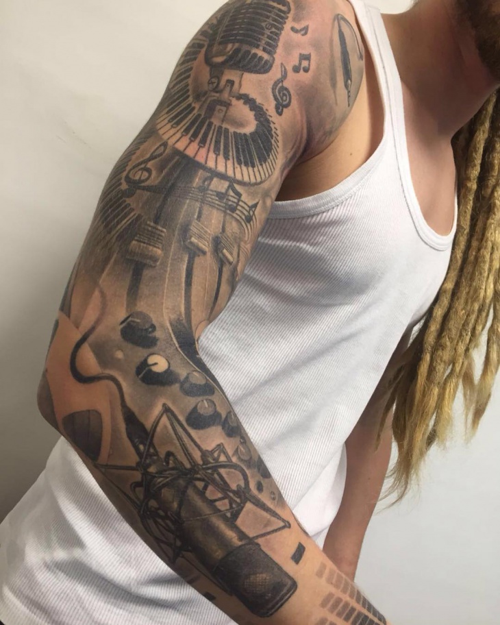 New Addition To My Music Sleeve Full Sleeve Tattoos Music Tattoo New Addition To My Music Sleeve Full Sleeve Tattoos Music Tattoo