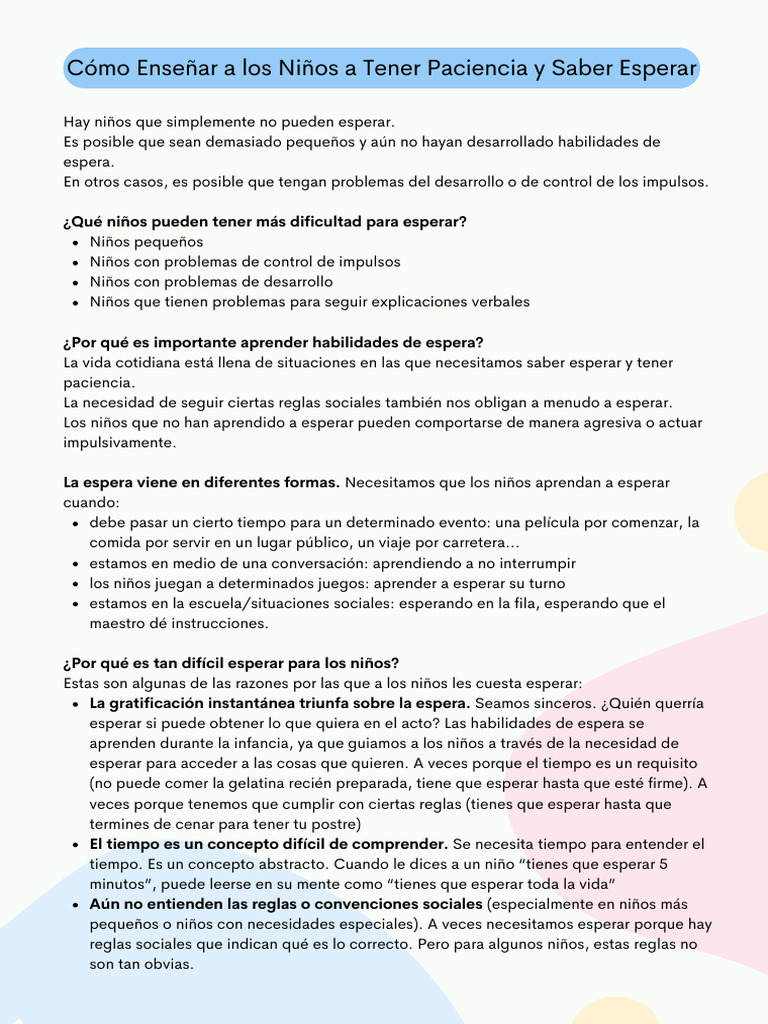 Ni O Impaciente C Mo Ense Ar A Tener Paciencia Y Saber Esperar Ni O Impaciente C Mo Ense Ar A Tener Paciencia Y Saber Esperar