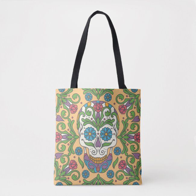Pink Mexican Sugar Skull Tattoo Tote Bag Inkedout Pink Mexican Sugar Skull Tattoo Tote Bag Inkedout