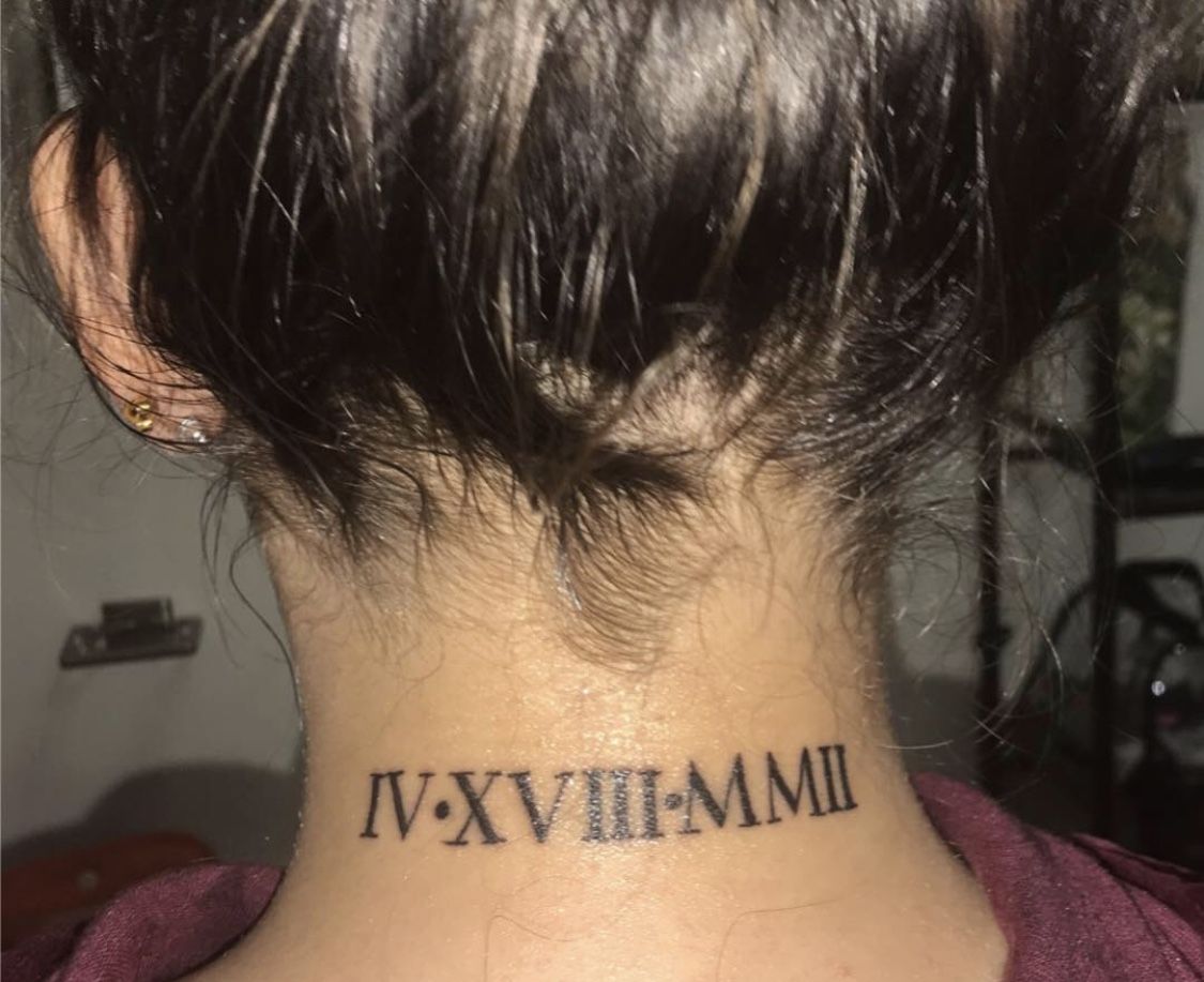 Roman Numeral Tattoo Neck Anniversary Tattoo Neck Tattoo Wedding Roman Numeral Tattoo Neck Anniversary Tattoo Neck Tattoo Wedding