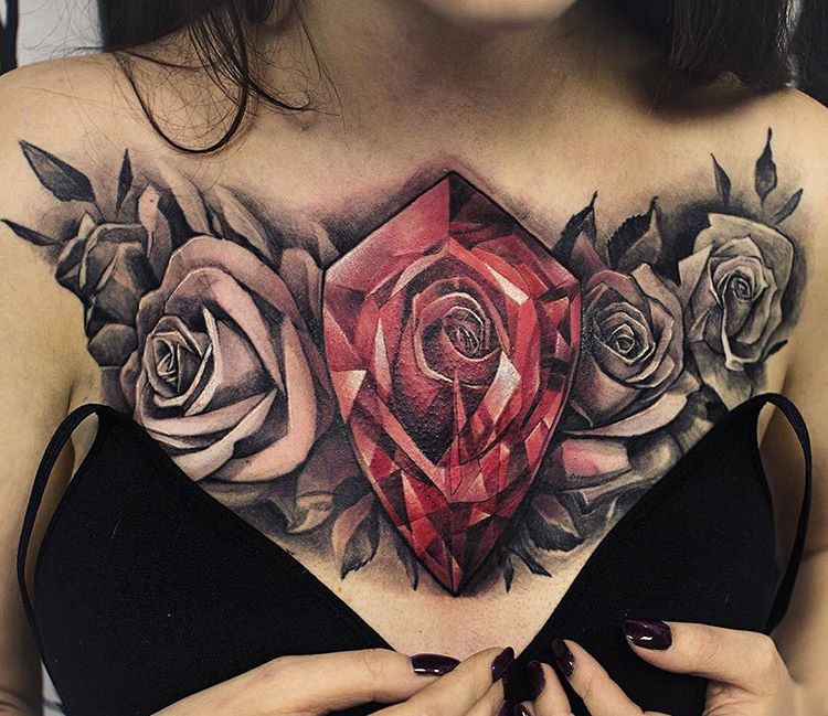 Rose Diamond Chest Tattoo Chest Tattoos For Women Rose Chest Tattoo Rose Diamond Chest Tattoo Chest Tattoos For Women Rose Chest Tattoo