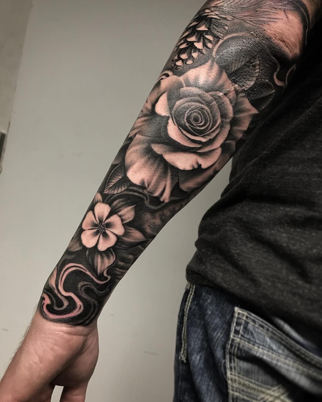 Rose Sleeve Tattoo Male Rose Sleeve Tattoo Male