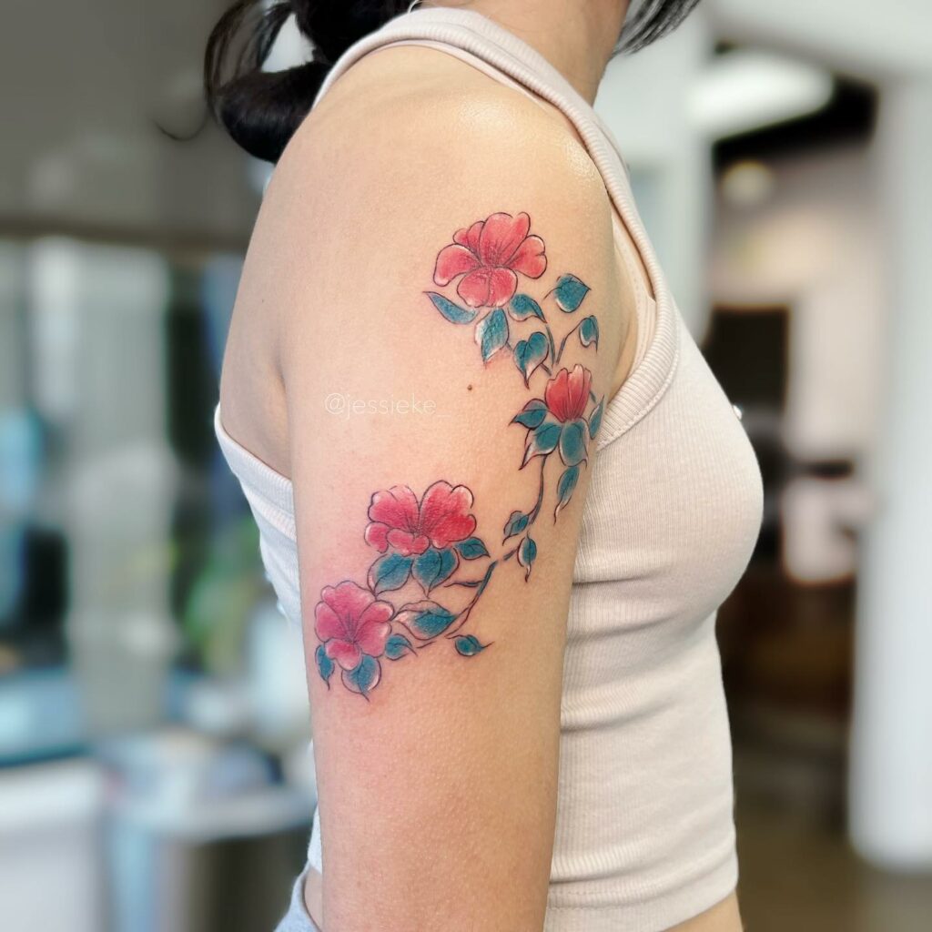 Rose Vine Tattoo Designs On The Leg Rose Vine Tattoo Designs On The Leg