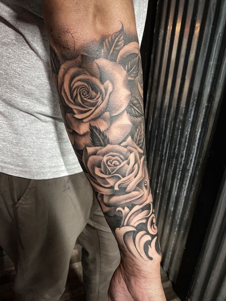 Roses Flowers Tattoo Forearm Half Sleeve Man Half Sleeve Rose Tattoo Roses Flowers Tattoo Forearm Half Sleeve Man Half Sleeve Rose Tattoo