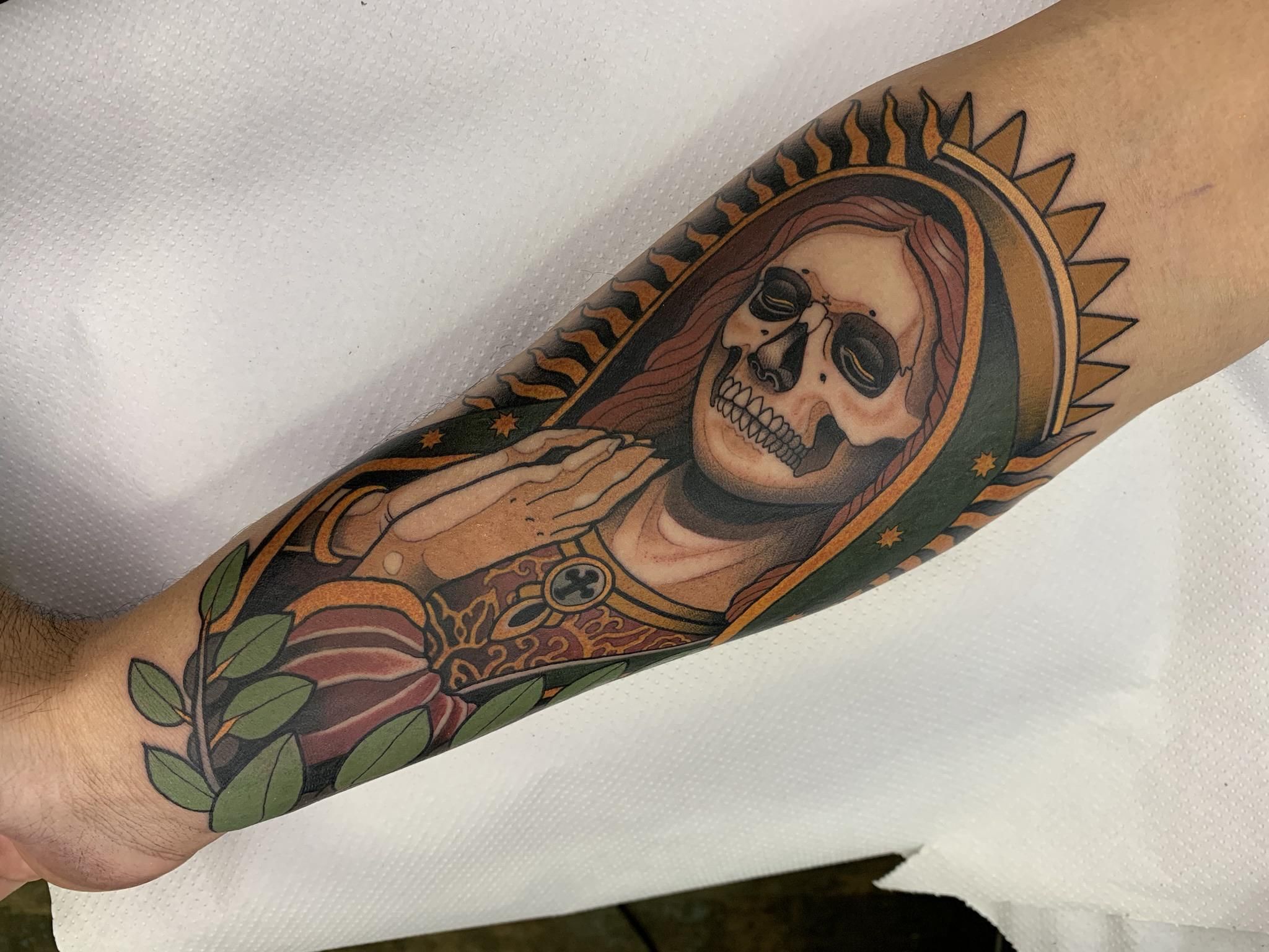 Santa Muerte Tattoo Done By Javier Franco At Bhorn Tattoo In Barcelona Spain R Tattoos Santa Muerte Tattoo Done By Javier Franco At Bhorn Tattoo In Barcelona Spain R Tattoos
