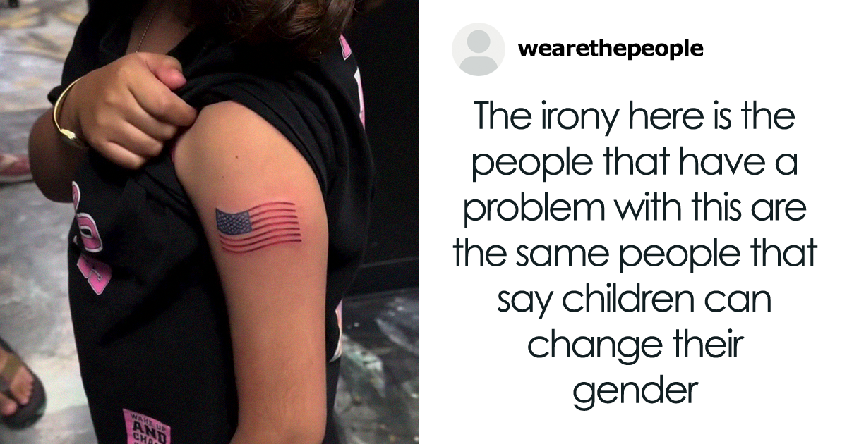 Shame 9 Year Old Girl Walks Out With American Flag Tattoo Artist Faces Backlash Bored Panda Shame 9 Year Old Girl Walks Out With American Flag Tattoo Artist Faces Backlash Bored Panda