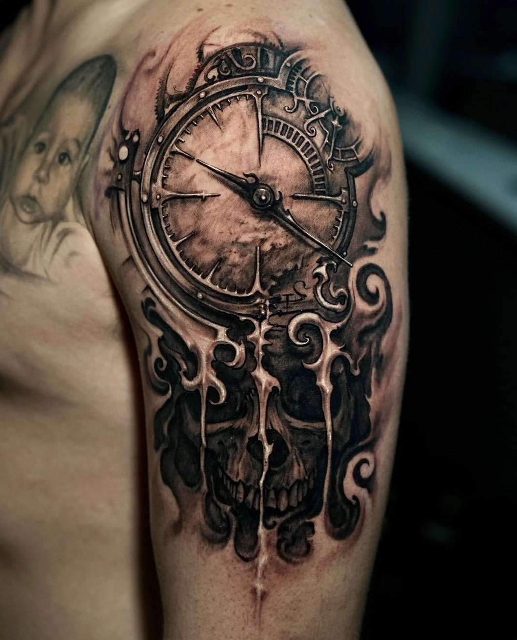 Skull And Clock Tattoo Designs Skull And Clock Tattoo Designs