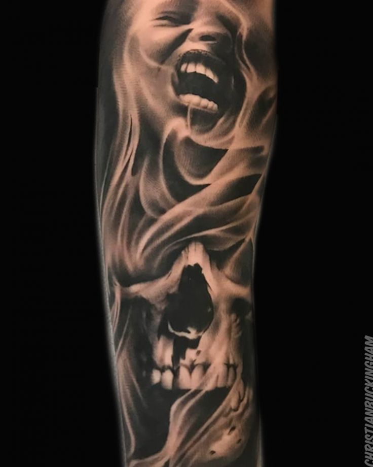 Skull Smoke Sleeve Tattoos Skull Smoke Sleeve Tattoos