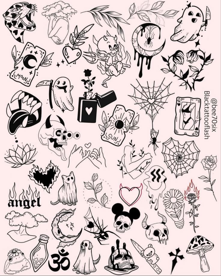 Tattoo Flash Sheet Cool Art Design Basic Tattoos Beginner Tattoos Tattoo Flash Sheet Cool Art Design Basic Tattoos Beginner Tattoos