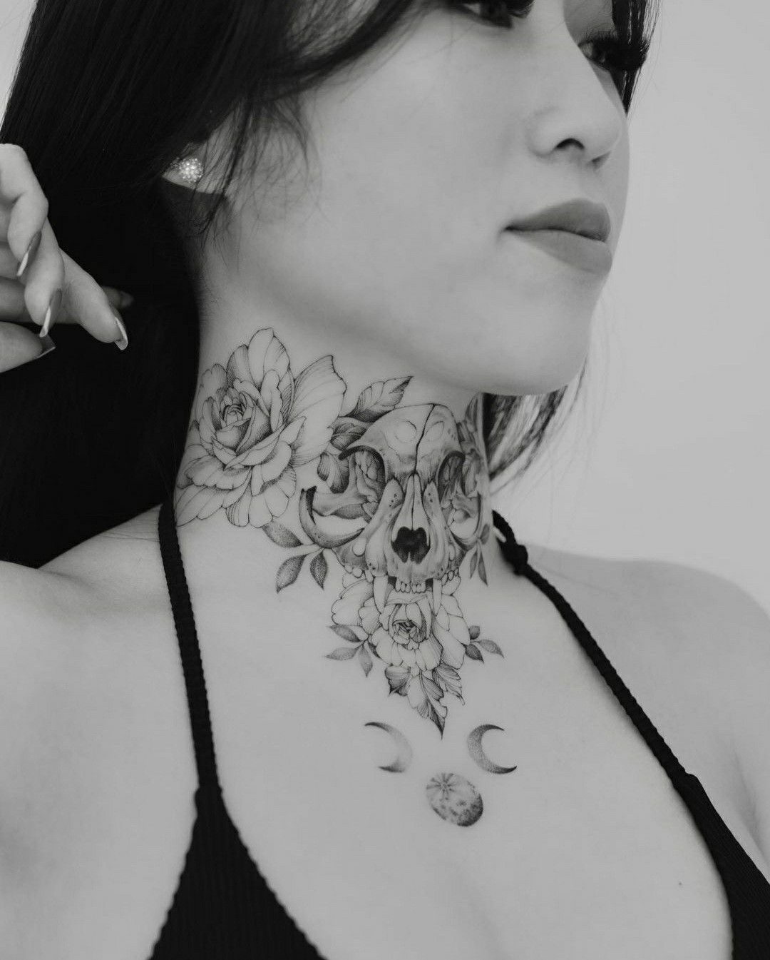 Throat Tattoos Are Hard Af And Then Throw In Being Symmetrical And Fine Line Oof Lol She Always Gives Me A Challenge With Her Tattoos Jenn M420 Throat Tattoos Are Hard Af And Then Throw In Being Symmetrical And Fine Line Oof Lol She Always Gives Me A Challenge With Her Tattoos Jenn M420