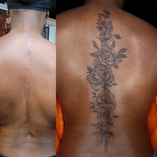 Top Surgery Scar Cover Up Tattoo Done By Jespah Torres At Divine Eye Top Surgery Scar Cover Up Tattoo Done By Jespah Torres At Divine Eye