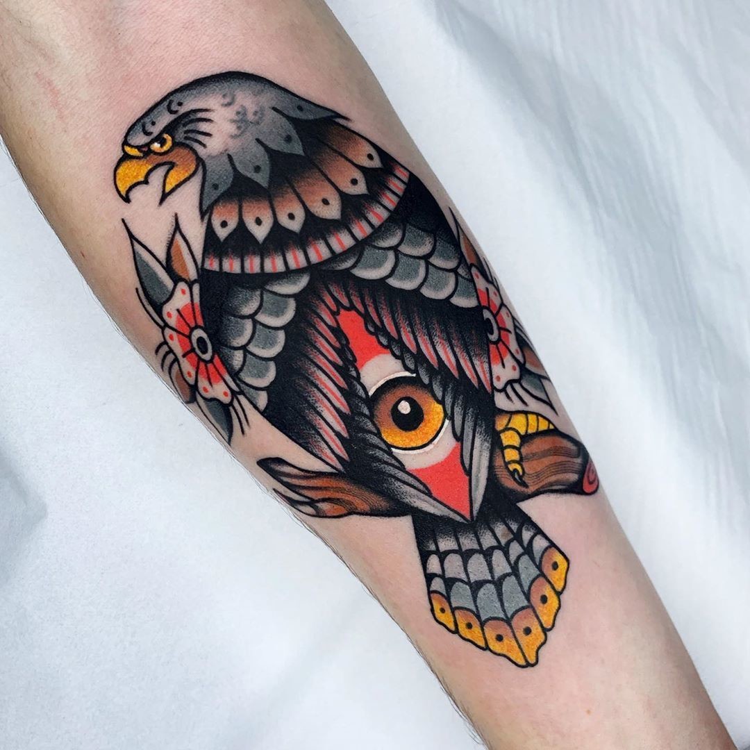 Traditional Eagle Forearm Tattoo Traditional Eagle Forearm Tattoo