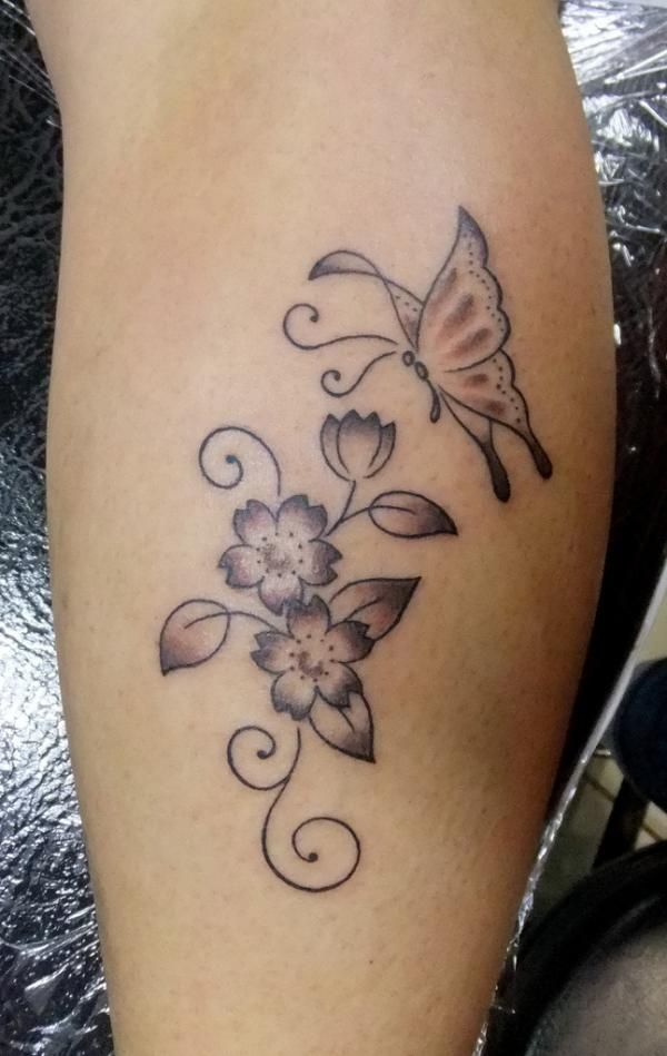 Vine Flower Butterfly Tattoos Vine Flower Butterfly Tattoos