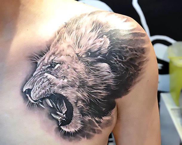 Virgo And Leo Custom Tattoo For This Tattoo Design I Have Incorporated Photo Realistic Black And Gray For The Lion Cub Tattoo And Neo Traditional Color For The Female Representing Virgo The Virgo And Leo Custom Tattoo For This Tattoo Design I Have Incorporated Photo Realistic Black And Gray For The Lion Cub Tattoo And Neo Traditional Color For The Female Representing Virgo The